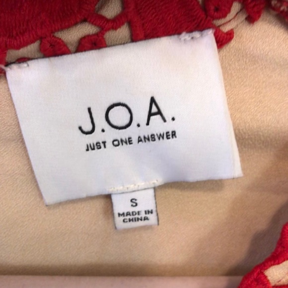 J.O.A Red Crochet Dress Excellent Condition Sz. S - Picture 3 of 5